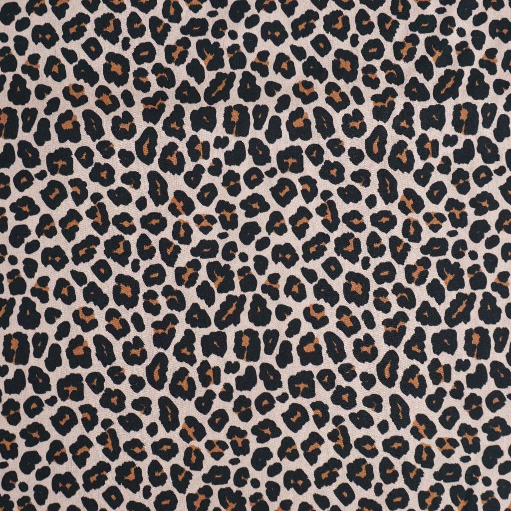 Baumwollstoff Motivdruck Leo Animalprint braun beige